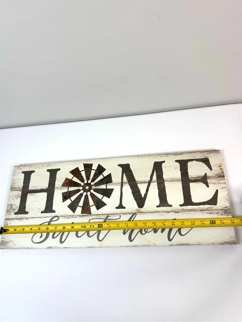 Rustic Wooden Farmhouse Wall Sign Home Sweet Home Windmill
